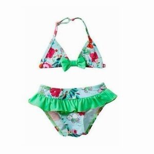 Floatimini Flower Floral Ruffle Two Piece Bikini Swimsuit NEW Tag Girls 5 5T $64